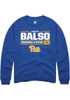 Main image for Parker Del Balso  Rally Pitt Panthers Mens Blue NIL Stacked Box Long Sleeve Crew Sweatshirt