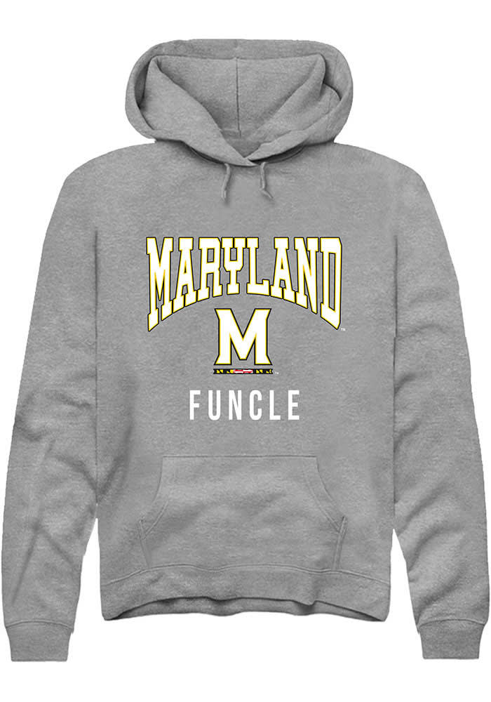 Mens Maryland Terrapins Grey Rally Funcle Hooded Sweatshirt