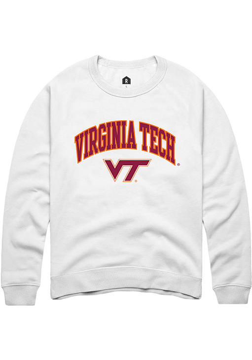 Summit Sportswear Virginia Tech Hokies Mens White Arch Logo Crew - Main Image