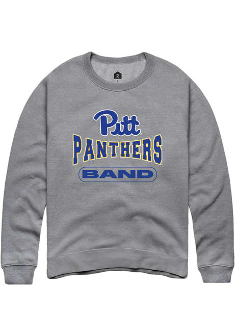 Mens Pitt Panthers Grey Rally Band Crew Sweatshirt