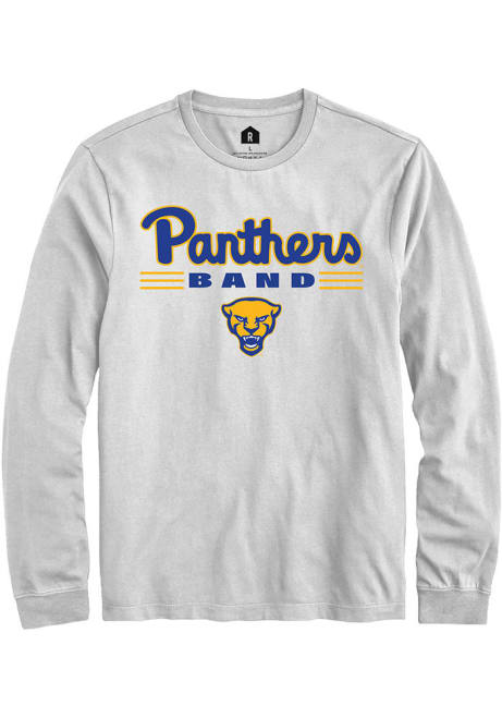 Mens Pitt Panthers White Rally Band Bars Tee