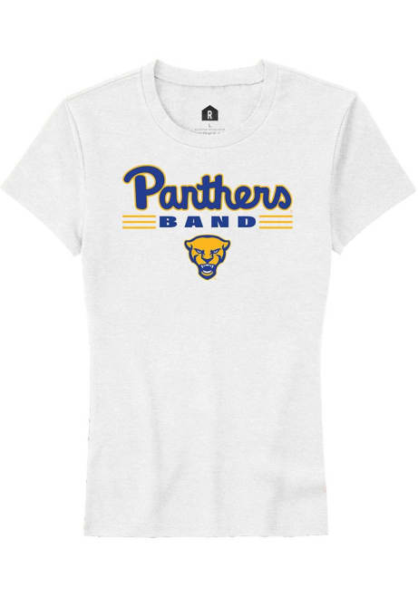 Pitt Panthers White Rally Band Bars Short Sleeve T-Shirt