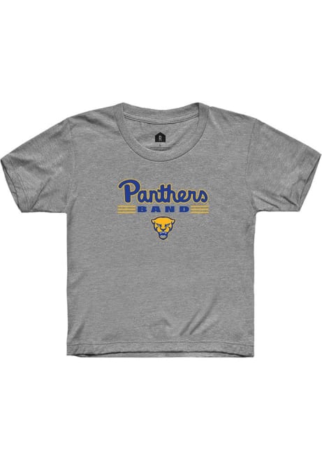 Youth Pitt Panthers Grey Rally Band Bars Short Sleeve T-Shirt