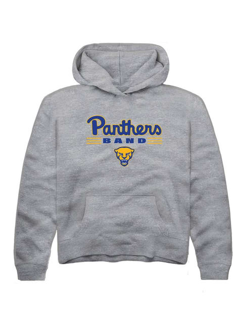 Youth Pitt Panthers Grey Rally Band Bars Long Sleeve Hooded Sweatshirt