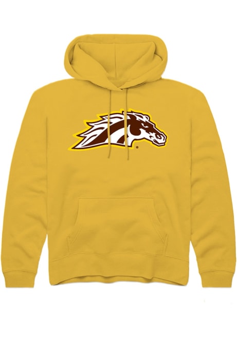 Youth Western Michigan Broncos Gold Rally Primary Logo Long Sleeve Hooded Sweatshirt