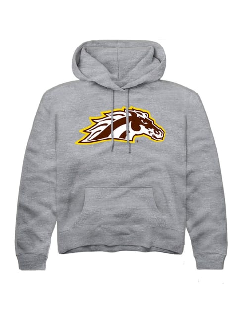 Youth Western Michigan Broncos Grey Rally Primary Logo Long Sleeve Hooded Sweatshirt