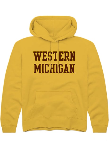 Youth Western Michigan Broncos Gold Rally Straight Block Long Sleeve Hooded Sweatshirt