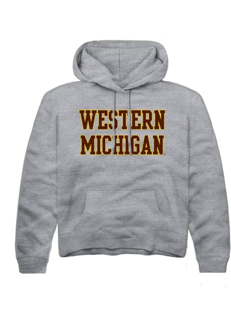 Youth Western Michigan Broncos Grey Rally Straight Block Long Sleeve Hooded Sweatshirt