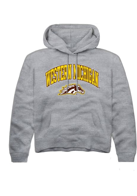 Youth Western Michigan Broncos Grey Rally Arch Logo Long Sleeve Hooded Sweatshirt