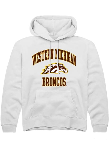 Youth Western Michigan Broncos White Rally Number 1 Neutral Long Sleeve Hooded Sweatshirt