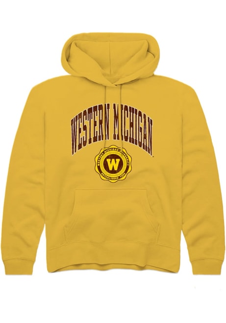 Youth Western Michigan Broncos Gold Rally Arch Seal Long Sleeve Hooded Sweatshirt