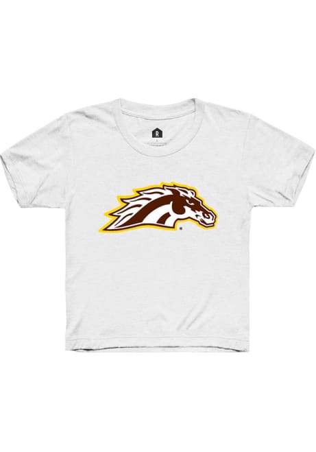 Youth Western Michigan Broncos White Rally Primary Logo Short Sleeve T-Shirt