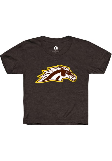 Youth Western Michigan Broncos Brown Rally Primary Logo Short Sleeve T-Shirt