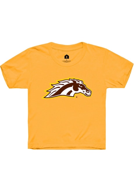 Youth Western Michigan Broncos Gold Rally Primary Logo Short Sleeve T-Shirt