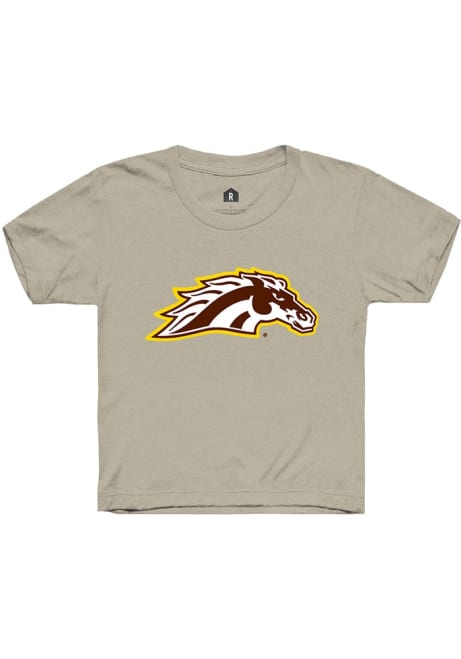 Youth Western Michigan Broncos Tan Rally Primary Logo Short Sleeve T-Shirt