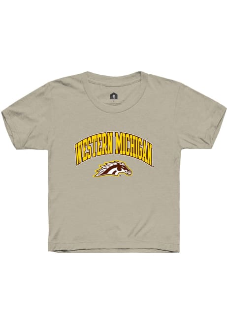 Youth Western Michigan Broncos Tan Rally Arch Logo Short Sleeve T-Shirt