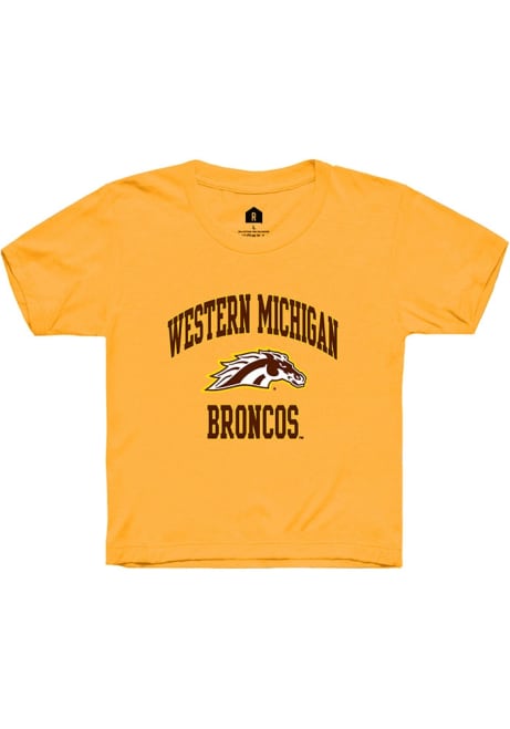 Youth Western Michigan Broncos Gold Rally Number 1 Neutral Short Sleeve T-Shirt