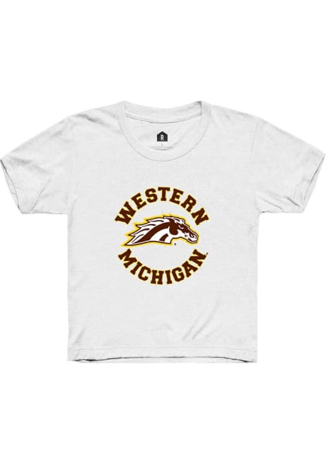 Youth Western Michigan Broncos White Rally Circle Short Sleeve T-Shirt