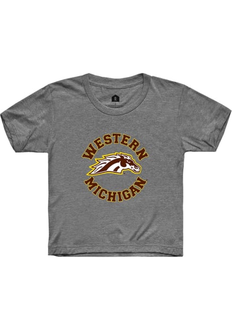 Youth Western Michigan Broncos Grey Rally Circle Short Sleeve T-Shirt