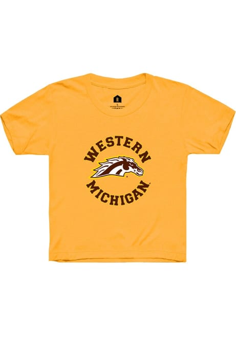 Youth Western Michigan Broncos Gold Rally Circle Short Sleeve T-Shirt