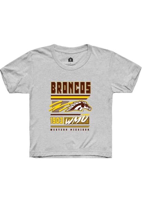 Youth Western Michigan Broncos Ash Rally Retro Short Sleeve T-Shirt