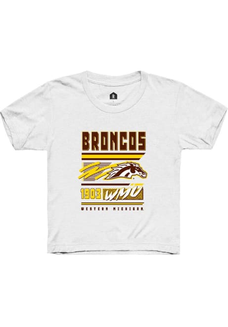 Youth Western Michigan Broncos White Rally Retro Short Sleeve T-Shirt