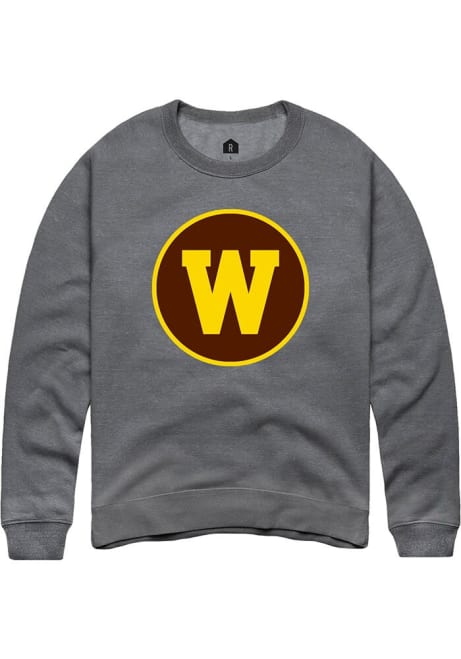 Mens Western Michigan Broncos Grey Rally Alt Logo Crew Sweatshirt