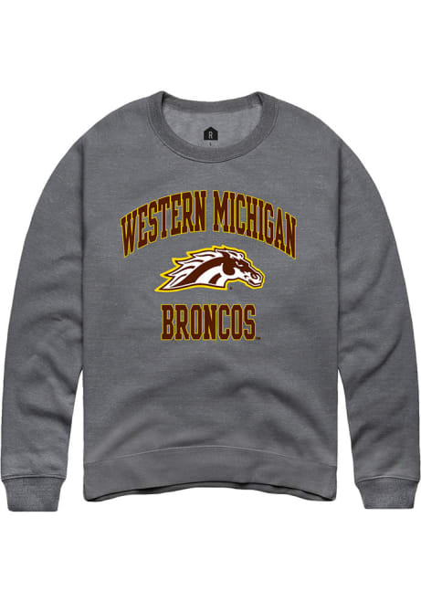 Mens Western Michigan Broncos Grey Rally Number 1 Neutral Crew Sweatshirt