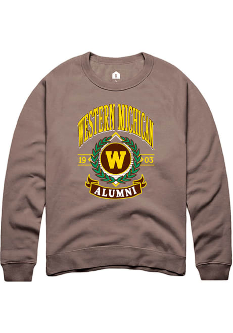 Mens Western Michigan Broncos Brown Rally Alumni Wreath Crew Sweatshirt