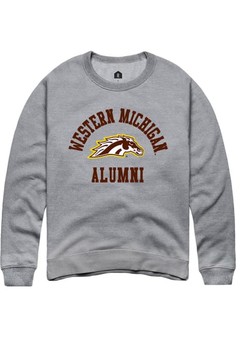 Mens Western Michigan Broncos Grey Rally Alumni Arch Crew Sweatshirt