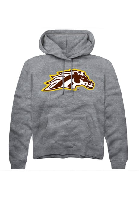 Mens Western Michigan Broncos Grey Rally Primary Logo Hooded Sweatshirt