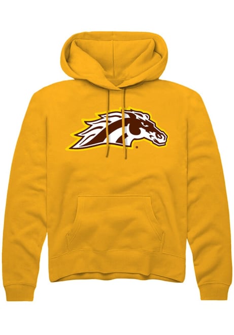 Mens Western Michigan Broncos Gold Rally Primary Logo Hooded Sweatshirt