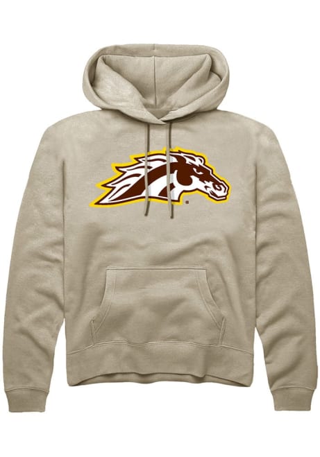 Mens Western Michigan Broncos Tan Rally Primary Logo Hooded Sweatshirt