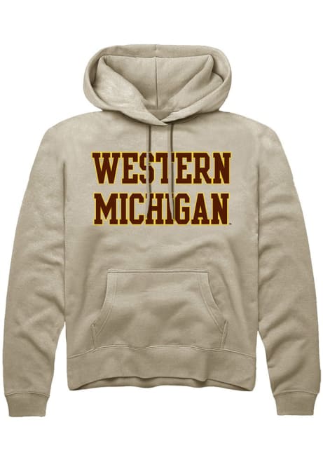 Mens Western Michigan Broncos Tan Rally Straight Block Hooded Sweatshirt