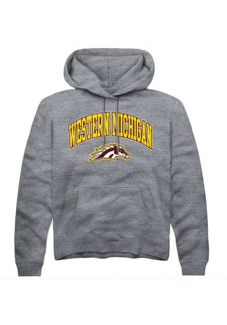 Mens Western Michigan Broncos Grey Rally Arch Logo Hooded Sweatshirt