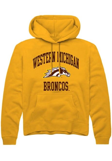 Mens Western Michigan Broncos Gold Rally Number 1 Neutral Hooded Sweatshirt