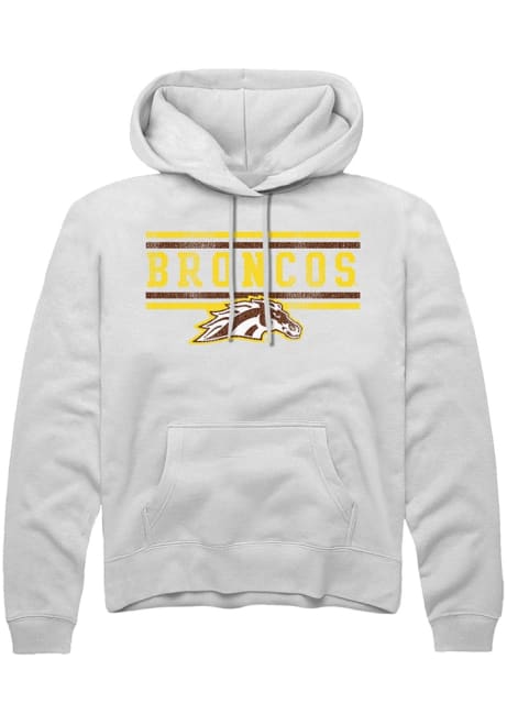 Mens Western Michigan Broncos White Rally Bars Hooded Sweatshirt