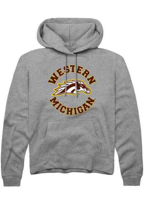 Mens Western Michigan Broncos Grey Rally Circle Hooded Sweatshirt