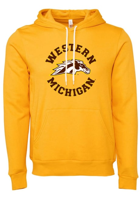 Mens Western Michigan Broncos Gold Rally Circle Hooded Sweatshirt