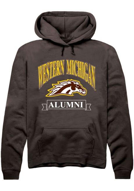 Mens Western Michigan Broncos Brown Rally Alumni Banner Logo Hooded Sweatshirt