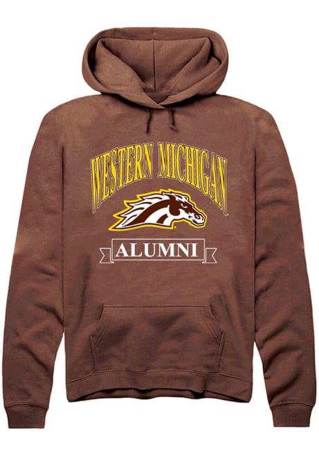 Mens Western Michigan Broncos Brown Rally Alumni Banner Hooded Sweatshirt