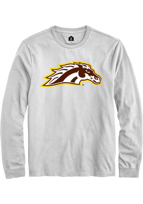 Mens Western Michigan Broncos White Rally Primary Logo Tee