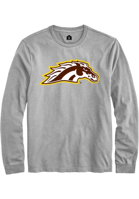 Mens Western Michigan Broncos Grey Rally Primary Logo Tee