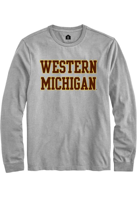 Mens Western Michigan Broncos Grey Rally Straight Block Tee