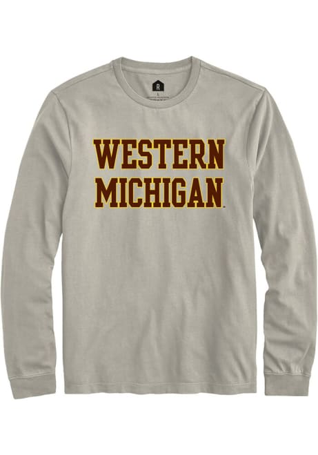 Mens Western Michigan Broncos Tan Rally Straight Block Tee