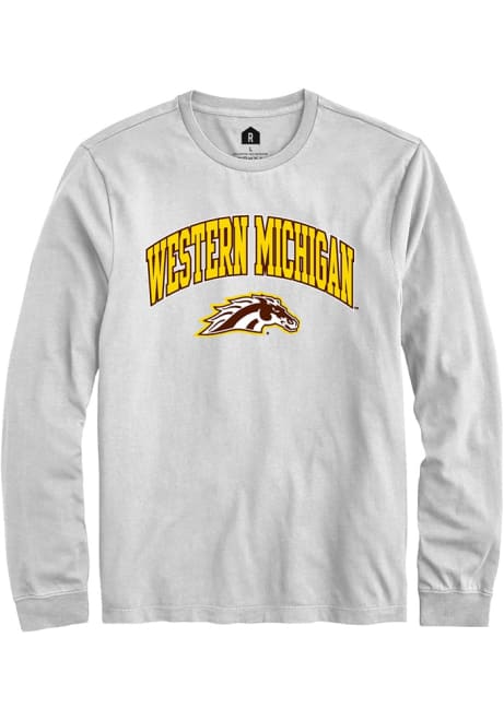 Mens Western Michigan Broncos White Rally Arch Logo Tee