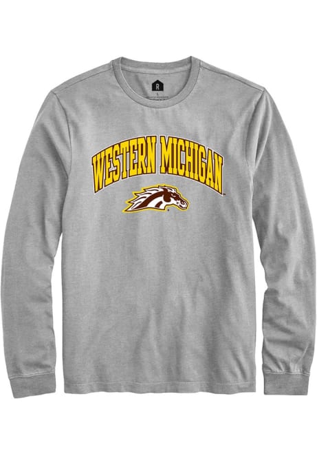 Mens Western Michigan Broncos Grey Rally Arch Logo Tee