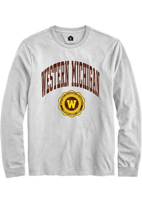 Mens Western Michigan Broncos White Rally Arch Seal Tee