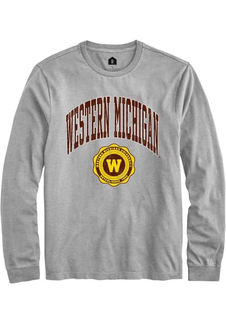 Mens Western Michigan Broncos Grey Rally Arch Seal Tee