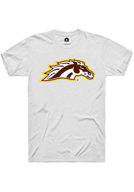 Western Michigan Broncos White Rally Primary Logo Short Sleeve T Shirt